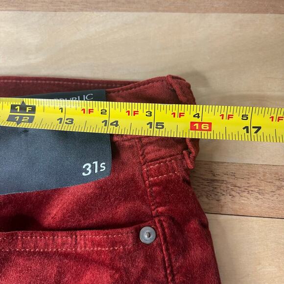 NWT Banana Republic Women's High Rise Slim Velvet Pant Ankle Red Size 31 Short - Picture 7 of 8